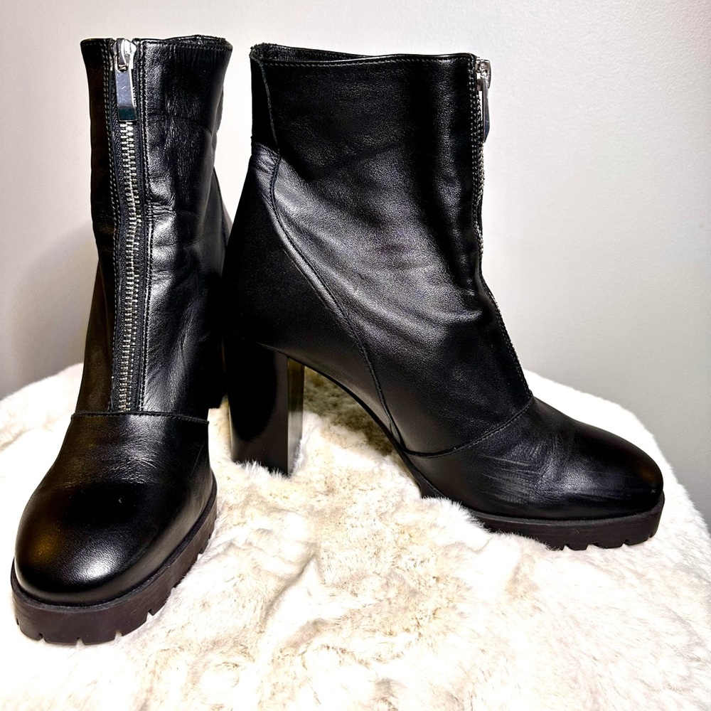 Zara Trafaluc lug sole leather boots